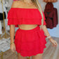 Passion Red Skort Set