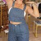 Denim Cargo Overall Set