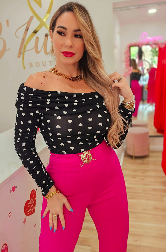 Polka Hearts" Top