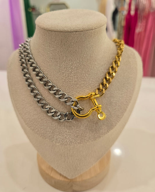 Collar doble tono