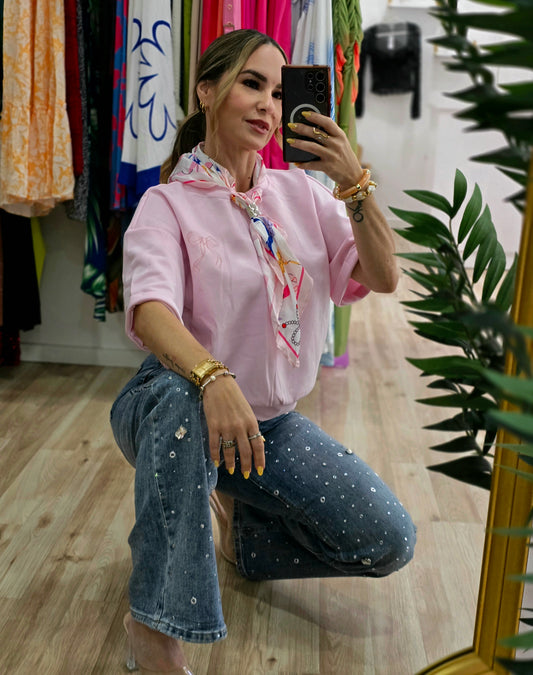 OverSize Top with Scarf