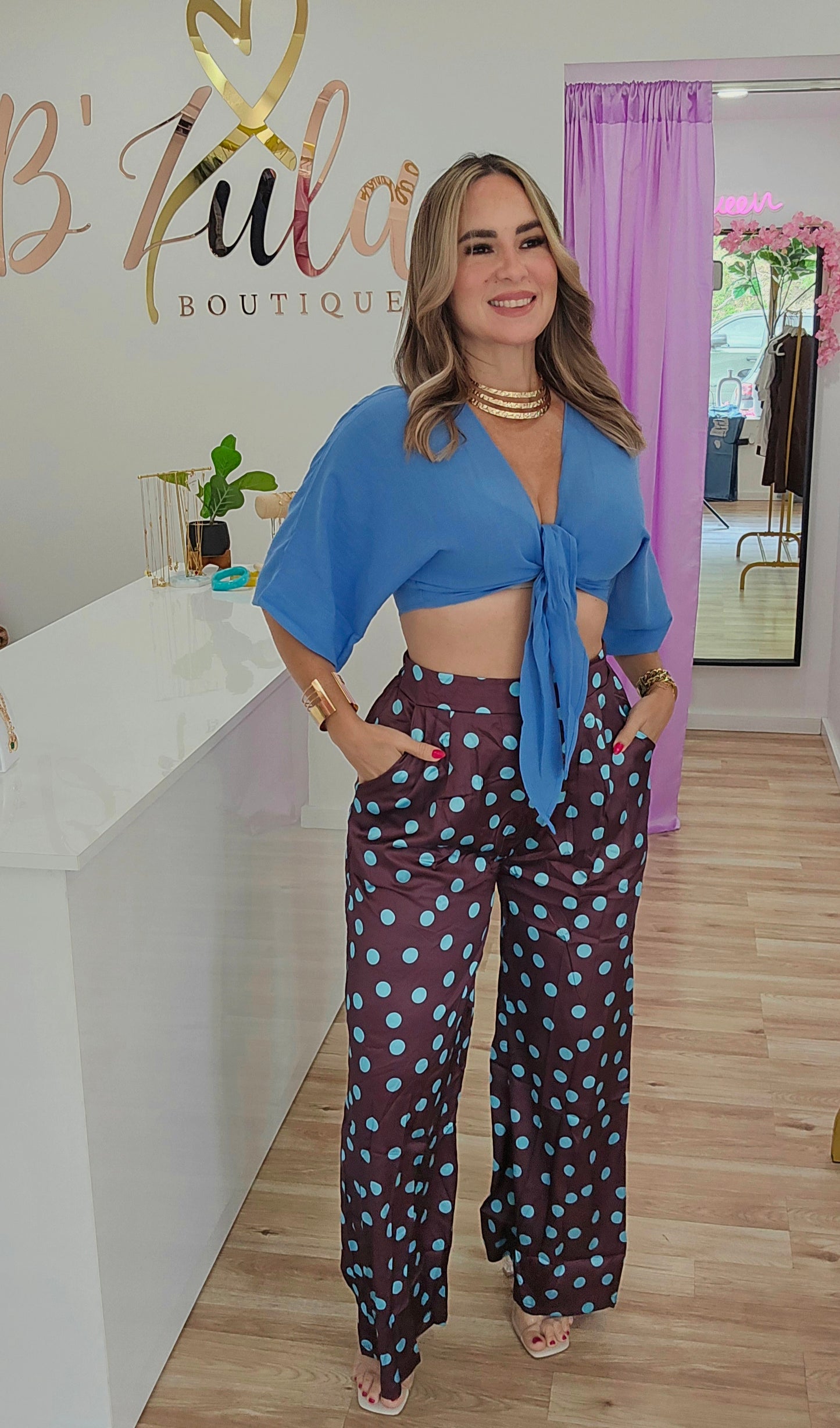 Brown Polka Dots Pants