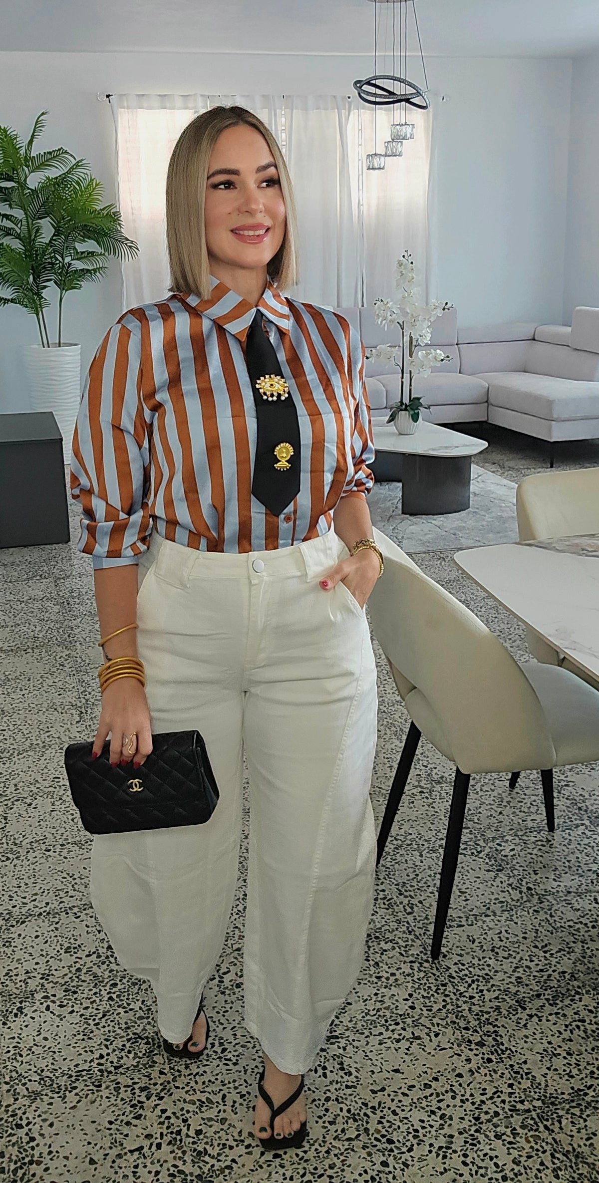White" Barrel Denim Pants