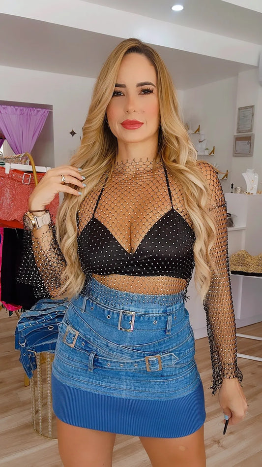 Black 2 Pieces Top