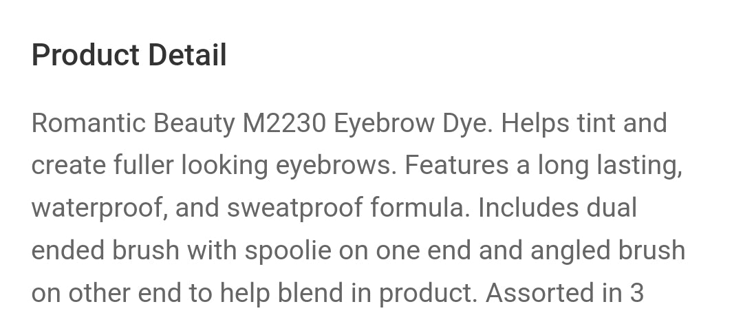 Eyebrows WaterProof Dye