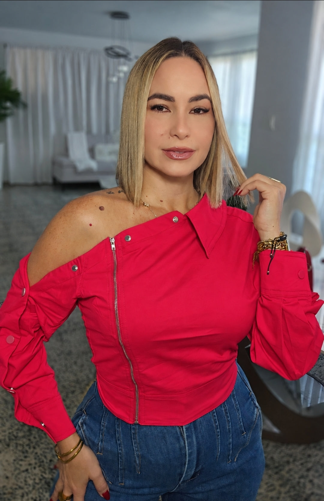 Red top & Jacket